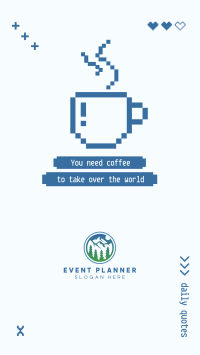 Coffee Pixel Quote Facebook Story Design