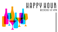 Deco Happy Hour Zoom background Image Preview