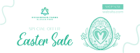 Floral Egg with Easter Bunny and Shapes Sale Facebook Cover Image Preview