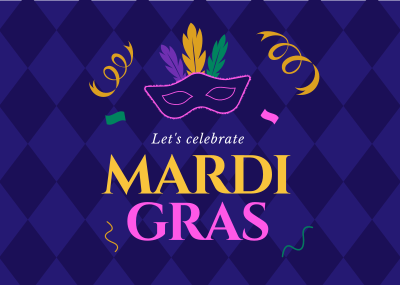 Mardi Gras Celebration Postcard Image Preview