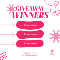 Congratulations Giveaway Winners Instagram post Image Preview