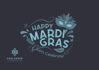 Mardi Gras Mask Postcard Image Preview