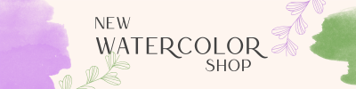 New Watercolor Shop Etsy Banner Image Preview