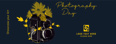 Old Camera and Flowers Facebook cover Image Preview