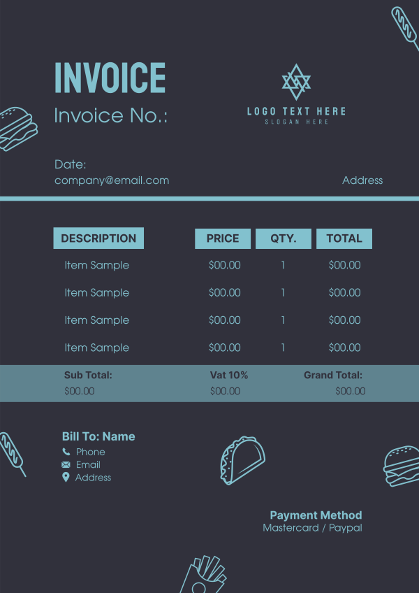 Classic Deli Invoice Design