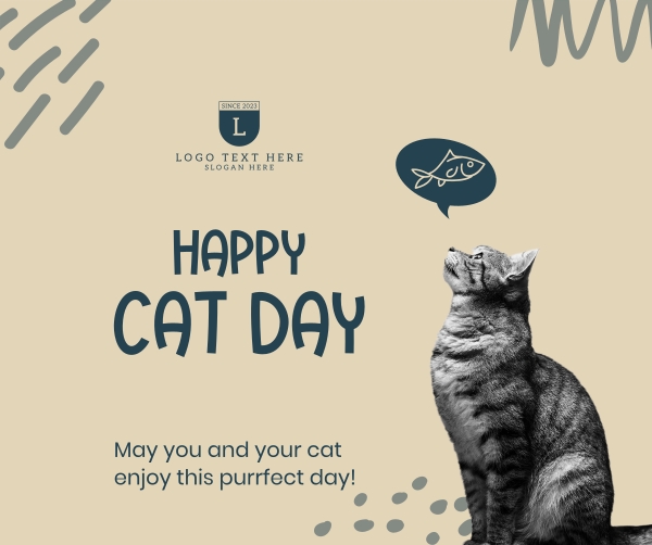 Simple Cat Day Facebook Post Design Image Preview