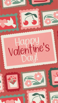 Rustic Retro Valentines Greeting Facebook Story Design