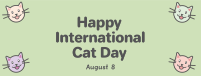 Colorful International Cat Day Facebook cover Image Preview