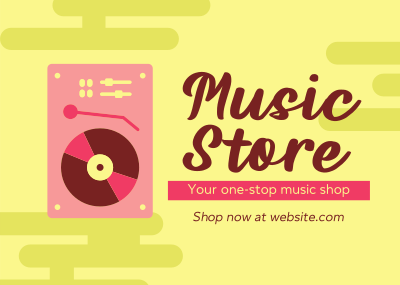 Premium Music Store Postcard Image Preview