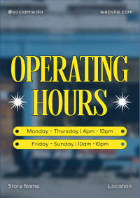 Minimalist Operating Hours Poster Preview