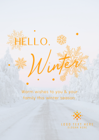 Minimalist Winter Greeting Poster Image Preview