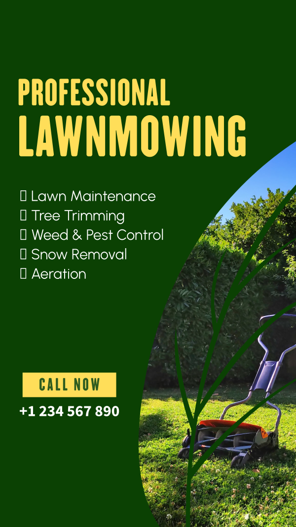 Lawnmowers for Hire Facebook Story Design Image Preview