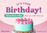 Birthday Cake Promo Postcard Image Preview