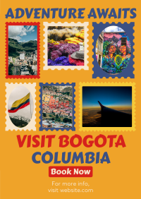 Travel to Colombia Postage Stamps Poster Image Preview