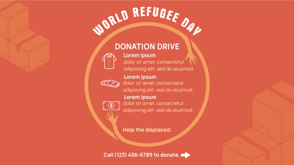 World Refugee Day Donations Facebook Event Cover Design