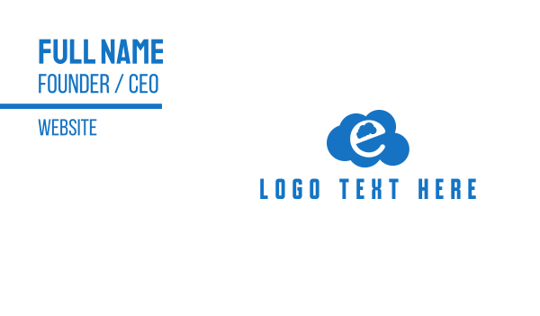 Cloud Letter E Business Card Design Image Preview