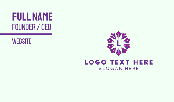 Purple Jewel Bud Lettermark Business Card Design Image Preview