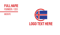 Circle Iceland Flag Business Card Design