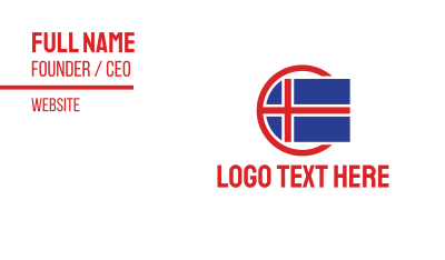 Circle Iceland Flag Business Card