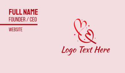 Red Romantic Heart Ribbon  Business Card Image Preview
