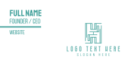 Teal Maze H Business Card Image Preview