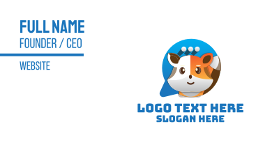 Cute Fox Chat Business Card Image Preview