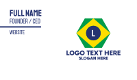 Hexagon Brazil Lettermark Business Card Image Preview
