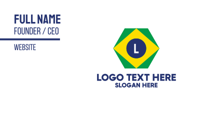 Hexagon Brazil Lettermark Business Card Image Preview