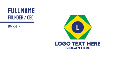 Hexagon Brazil Lettermark Business Card