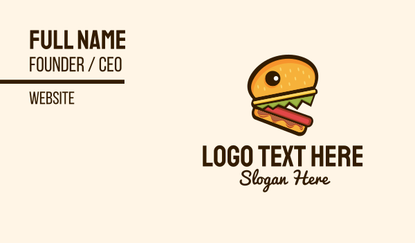 Hamburger Burger Monster Business Card Design Image Preview