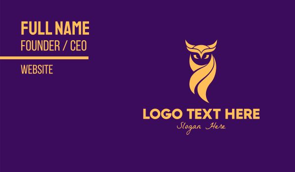 Elegant Golden Owl Business Card Design Image Preview