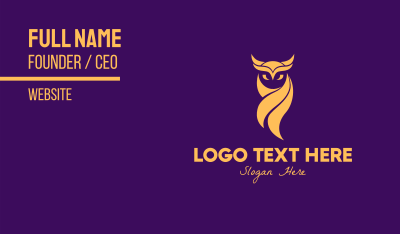 Elegant Golden Owl Business Card Image Preview