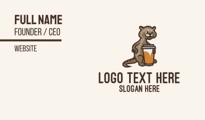 Cat Coffee Cup Business Card Image Preview