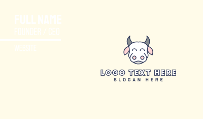 Happy White Cow Business Card Image Preview