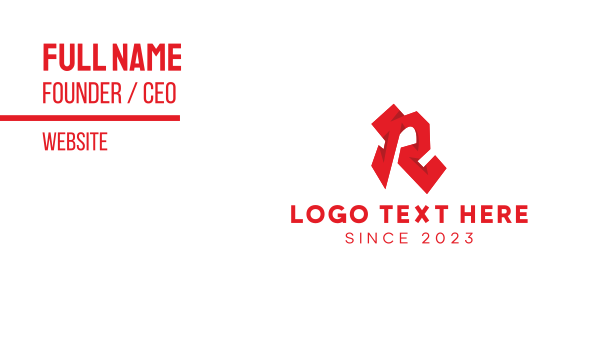 Red Letter R Business Card Design Image Preview