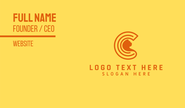 Orange Cat Letter C Business Card Design Image Preview