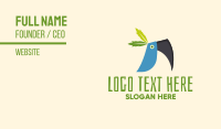 Tropical Blue Toucan Bird Business Card Design