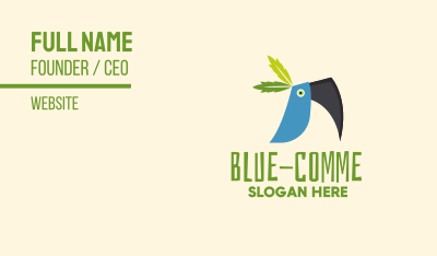 Tropical Blue Toucan Bird Business Card Image Preview