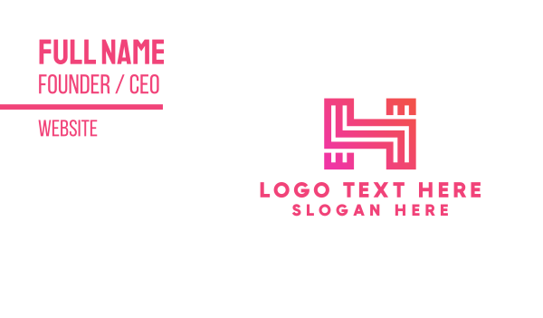 Pink Gradient Letter H Business Card Design Image Preview