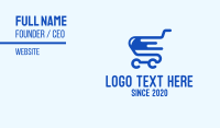 Blue Abstract Shopping Cart Business Card Image Preview