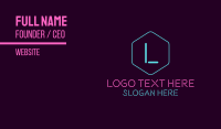 Neon Modern Digital Letter Business Card Image Preview