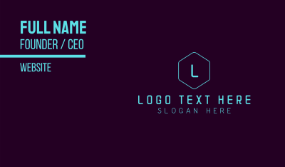 Neon Modern Digital Letter Business Card Image Preview