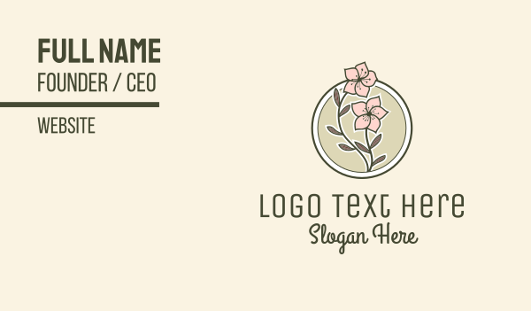 Sakura Flower Badge Business Card Design Image Preview