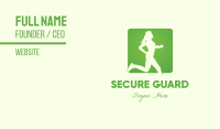Green Jogging Woman Business Card Image Preview