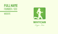 Green Jogging Woman Business Card Image Preview