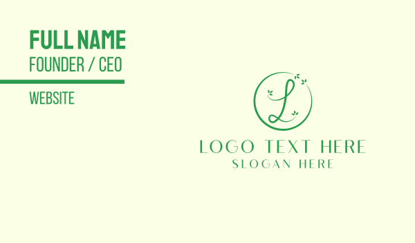 Green Vines Letter L Business Card Design Image Preview