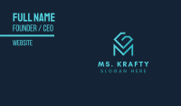 Blue Diamond Letter M Business Card Image Preview
