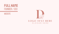 Elegant Leaves Letter D Business Card Preview