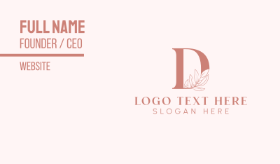 Elegant Leaves Letter D Business Card Image Preview