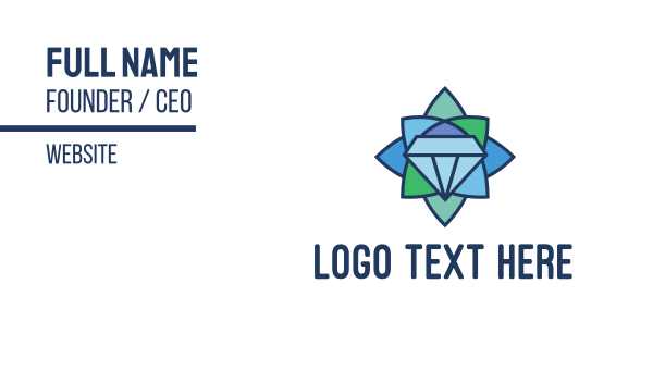 Mosaic Floral Diamond Business Card Design Image Preview